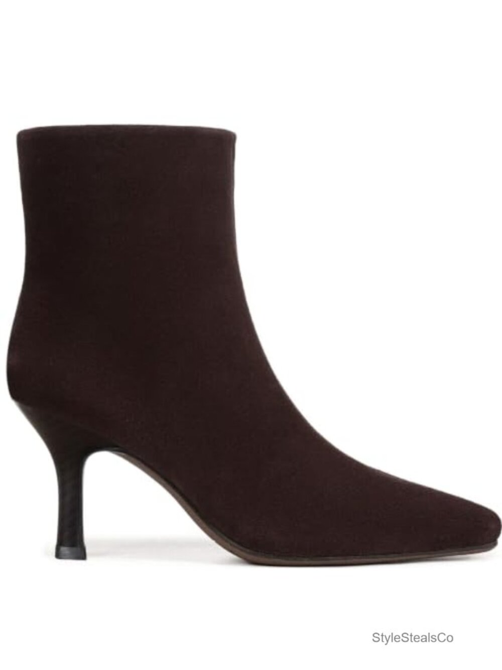 Women's Kitten Heel Square Toe Ankle Booties Zip Suede Boots